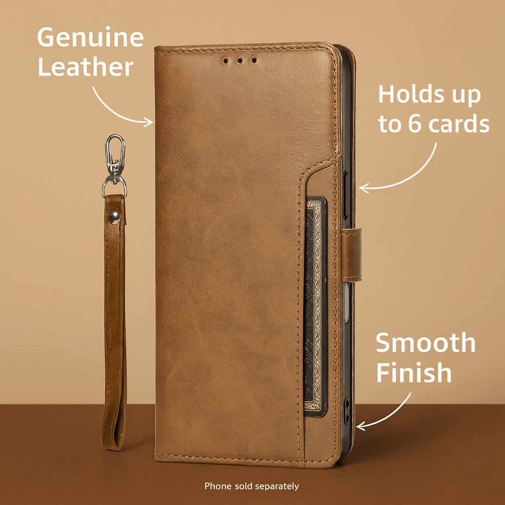 iPhone 17 Pro Max Case - Leather Folio Wallet | Indy Series